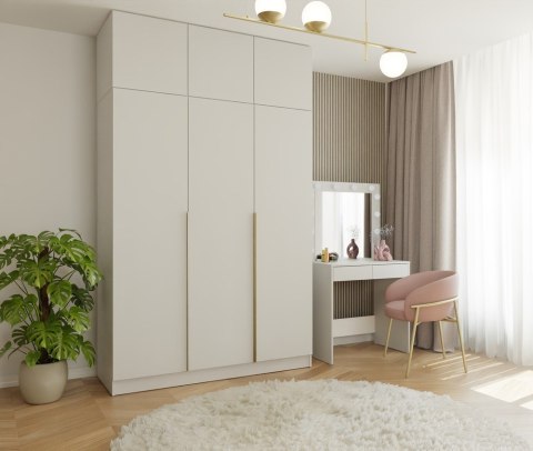 Szafa SENSO 3D Wysoka Z NADSTAWKĄ KASZMIR 150 Cm Drzwi Złote Uchwyty 250 Cm