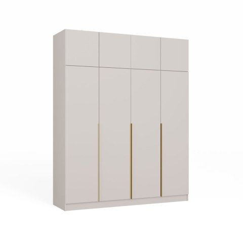 Szafa SENSO 4D Z NADSTAWKĄ Wysoka KASZMIR Drzwi Złote Uchwyty 250x200 Cm