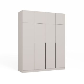 Szafa SENSO 4D z NADSTAWKĄ Wysoka KASZMIR Drzwi Czarne Uchwyty 250x200 Cm
