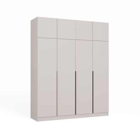 Szafa SENSO 4D z NADSTAWKĄ Wysoka KASZMIR Drzwi Czarne Uchwyty 250x200 Cm