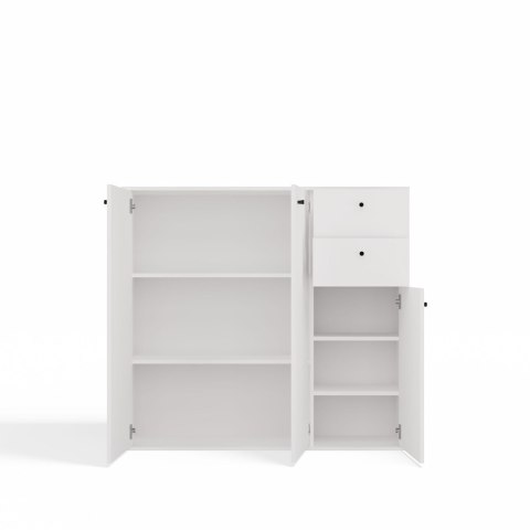 KOMODA FRAN BIAŁY 120 Cm Szafka 3 Drzwi 2 Szuflady 30 Cm Do Salonu Sypialni