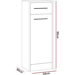 Szafka łazienkowa niska SLIM SL3 dąb artisan / biały