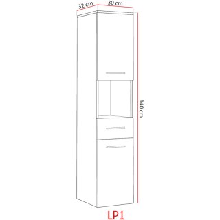 Szafka łazienkowa wysoka LUPO LP1 biały laminat