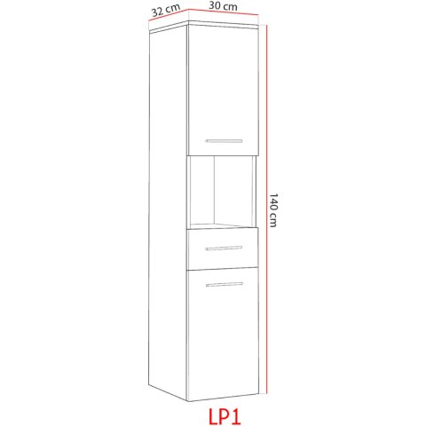 Szafka łazienkowa wysoka LUPO LP1 biały laminat