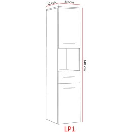 Szafka łazienkowa wysoka LUPO LP1 dąb artisan