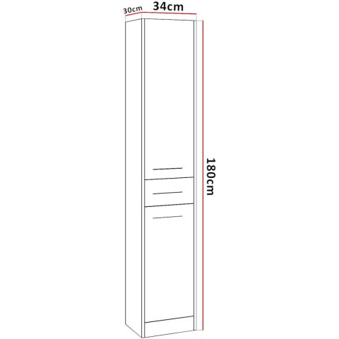 Szafka łazienkowa wysoka SLIM SL1 biały laminat