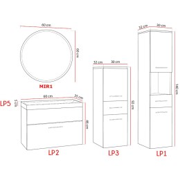 Łazienka LIPSI LED biały laminat