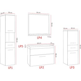 Łazienka LUPO dąb artisan / biały połysk