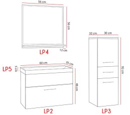 Łazienka TIPO MINI dąb artisan / biały połysk