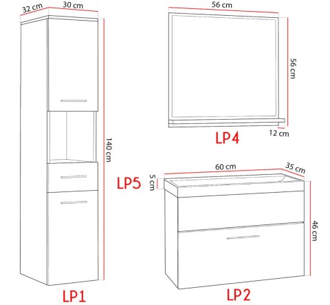 Łazienka TIPO biały laminat