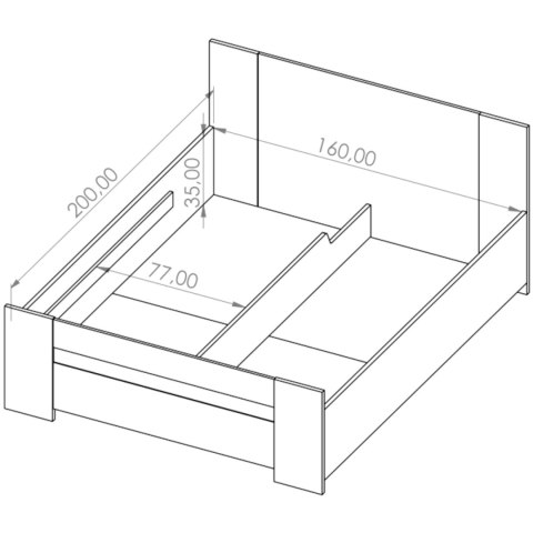 Łóżko z pojemnikiem 160x200 BONEY BO02 biały