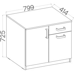 Komoda MALTIS MT22 jasny szary