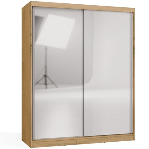 SZAFA Przesuwna IGA 160 2 Lustra DĄB ARTISAN BIEL - Nowoczesny Design