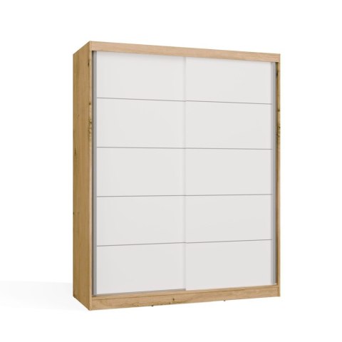 SZAFA Przesuwna IGA 160 CM Szprosy BIEL DĄB ARTISAN Stylowa i Funkcjonalna