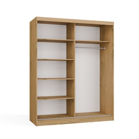 SZAFA Przesuwna IGA 160 CM Szprosy DĄB ARTISAN ANTRACYT Stylowa i Funkcjonalna