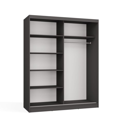 SZAFA Przesuwna IGA 160 Cm Szprosy ANTRACYT Stylowa i Funkcjonalna