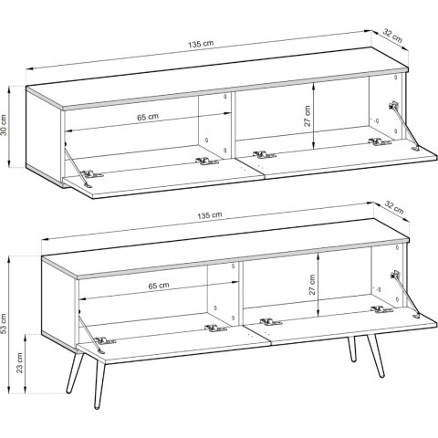 Szafka RTV ARA 135 szary