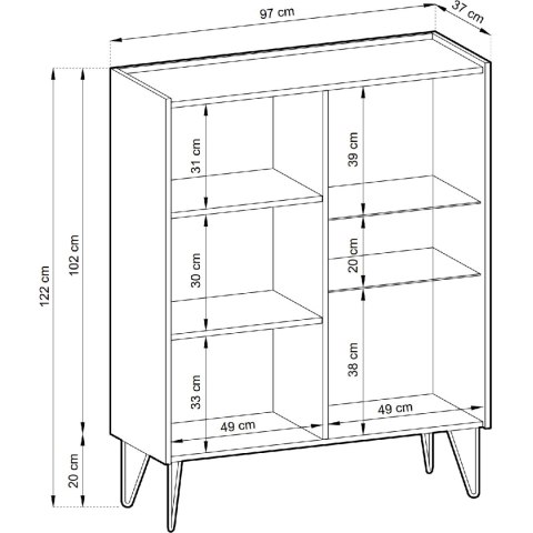 Witryna HARMONI 04 czarny / czarny marmur