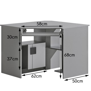 Biurko narożne COMI GM11 popiel / biały