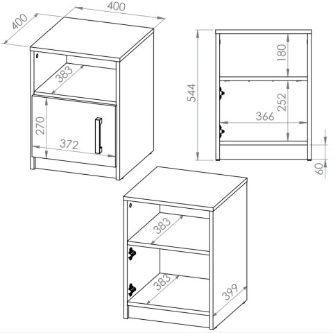 Szafka nocna FIJI FJ11 dąb artisan / biały