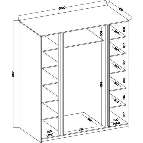 Szafa 200cm KAYA 07 dąb evoke