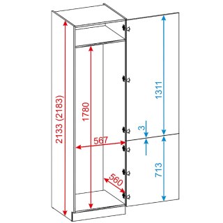 Szafka dolna ADELINE D60 LO P/L 2FR granatowy mat