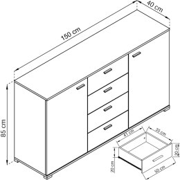 Komoda SIM 150 biały