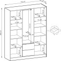 Szafa z lustrem LAILA 3D dąb artisan / czarny