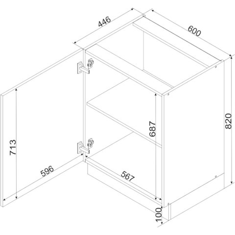 Szafka dolna D60 ELLEN 04 grafit
