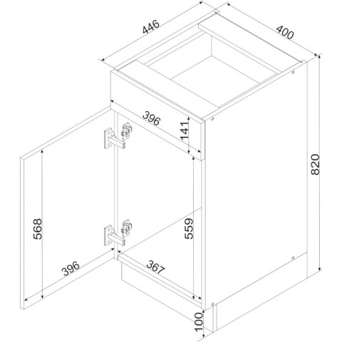 Szafka dolna D40S ELLEN 09 grafit