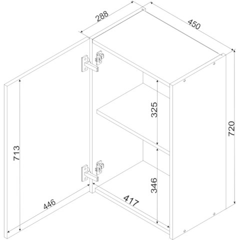 Szafka górna W45 ELLEN 20 dąb artisan / biała alaska