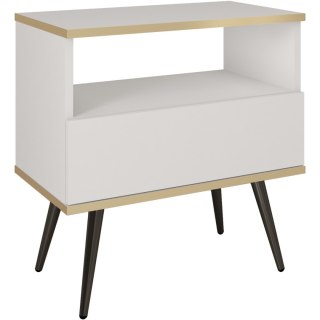 Stolik nocny ARA S54 biały + czarny