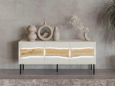 Komoda RTV CONTE 150 3D kaszmir / dąb wotan