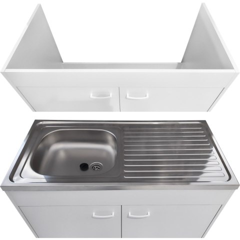 Szafka dolna + zlew 100cm SIMPLE II biały laminat