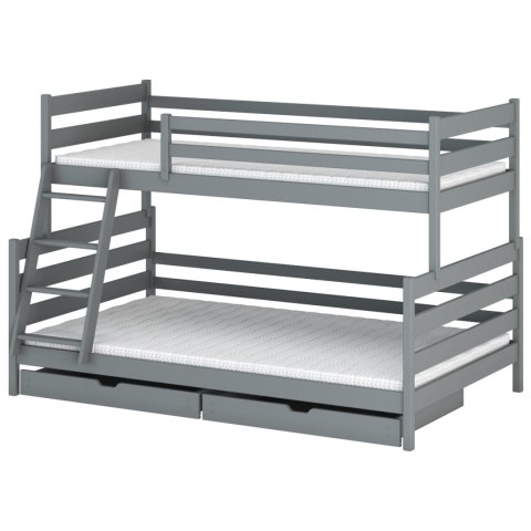 Drewniane łóżko piętrowe ASFI 90x200/120x200