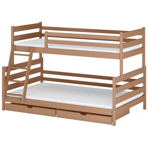 Drewniane łóżko piętrowe ASFI 90x200/120x200