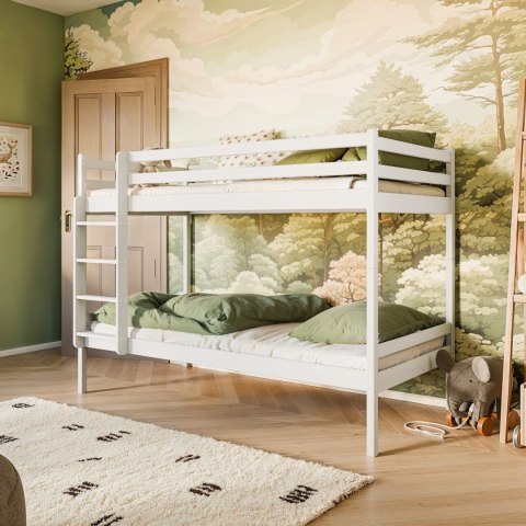 Drewniane łóżko piętrowe KEKE 90x200