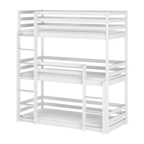 Drewniane łóżko piętrowe potrójne LASSO 90x200