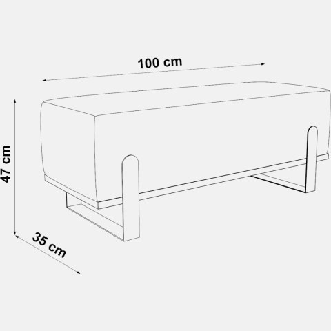 Ławka tapicerowana SULA 100cm kaszmir / kronos 07