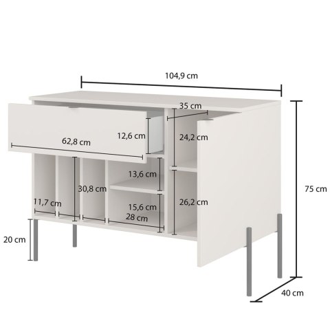Komoda DORE 45 kaszmir / kaszmir ryfel