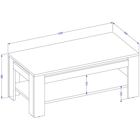 Stolik kawowy TRUDO 99 dąb samdal / czarny